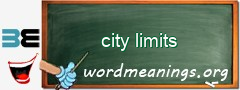 WordMeaning blackboard for city limits